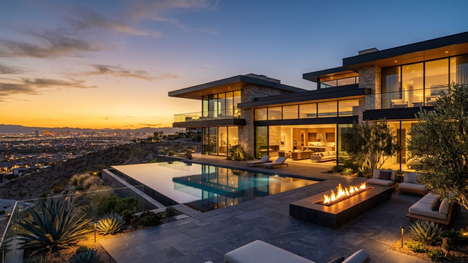 Las Vegas luxury hillside home with Strip view — view-lot appraisal premiums in guard-gated communities 2026