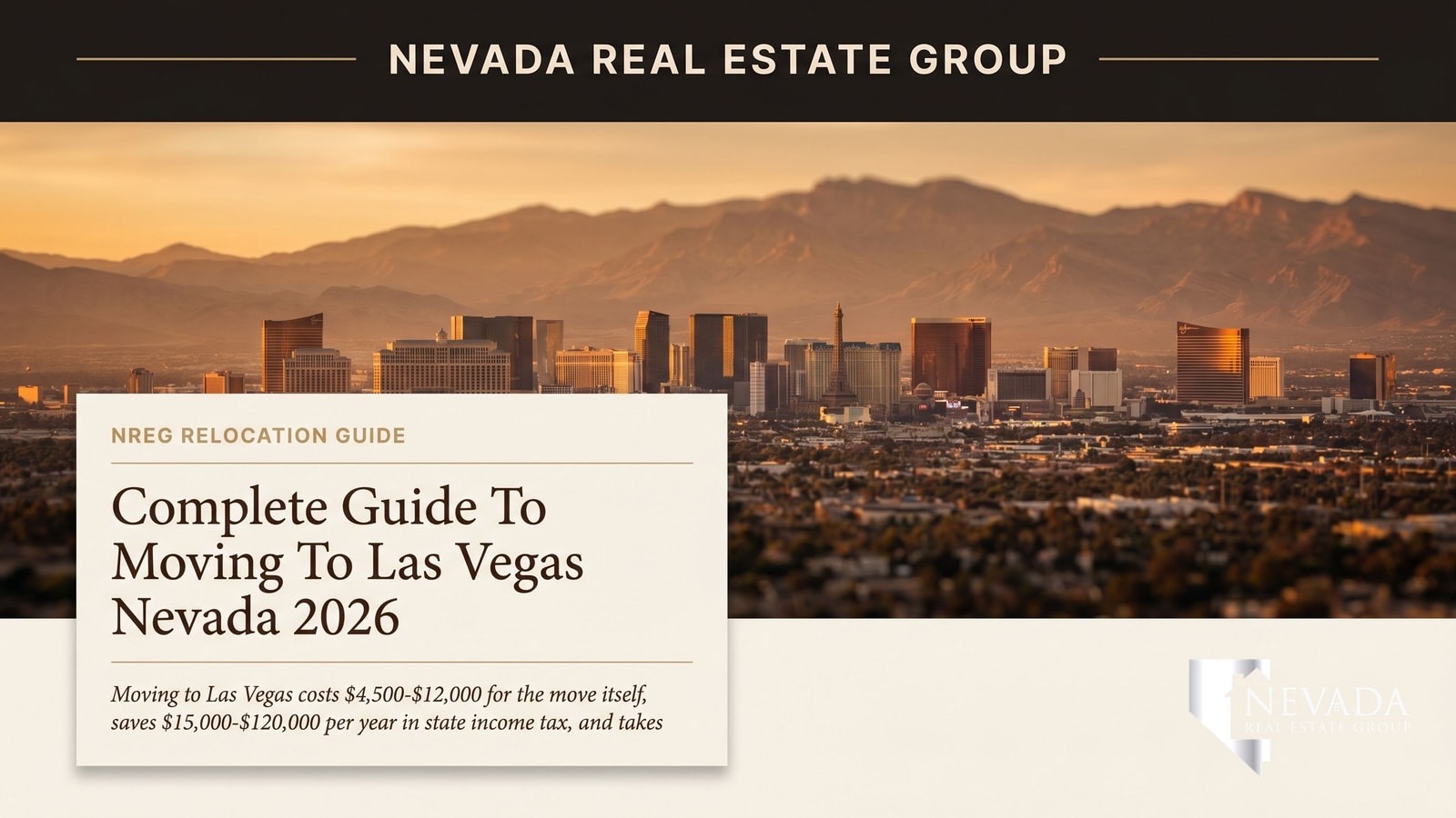 Las Vegas suburban neighborhood street with palm trees and desert landscaping, ideal for 2026 relocation